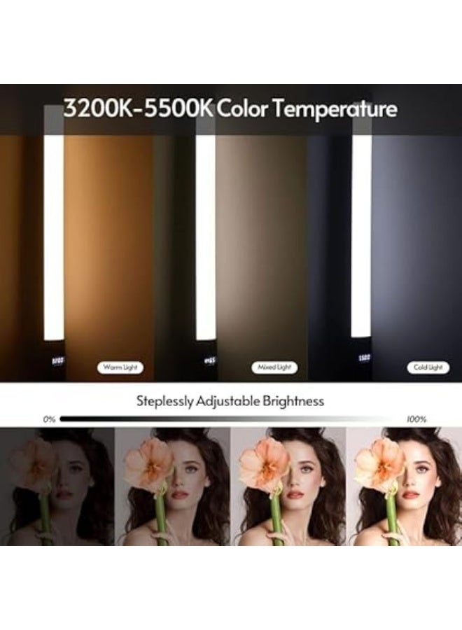 right light Portable LED light tube with rechargeable battery and adjustable remote control. Features 3 lighting effects, ideal for live streaming and selfies. Length: 50cm - Image 3