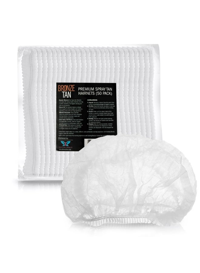 Existing Beauty Bronze Tan Hair Nets for Spray Tanning or Food Service Spray Tanning Supplies Essential for Sunless Tanning Perfect for Salons and Home Use Protects Hair from Spray Tan Solution 50 Pack - Image 2