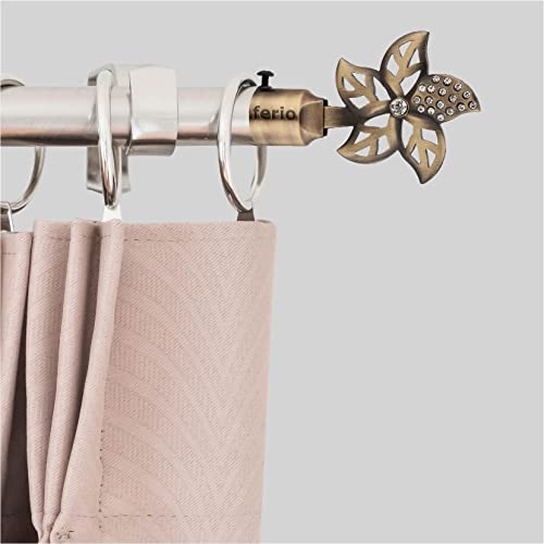 FERIO Brass Finish Zinc and Diamond Curtain Finials for Door and Window Accessories 1 inch Rod Set of 1 (2 Pcs) Curtain Brackets/Holders for Home Decor - Image 4