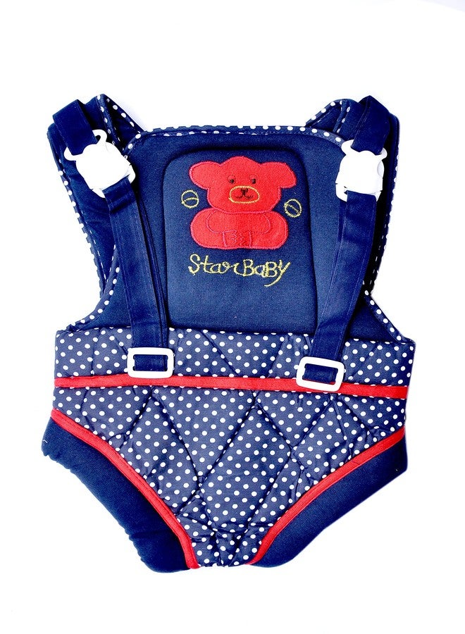 Good Luck Newborn -Adjustable Hands-With 4-In-1 Baby Carrier Bag,Carry Bag,Kangaroo Bag, Front Carry Bag With Comfortable Head Support & Buckle Straps (Carry Bag Blue Dotted) - Image 1