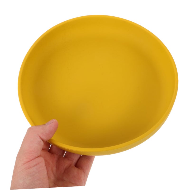 Spillproof Silicone Scoop Dish Self Feeding Adaptive Plate For Elderly And Disabled Non Tipping Design Yellow - Image 4
