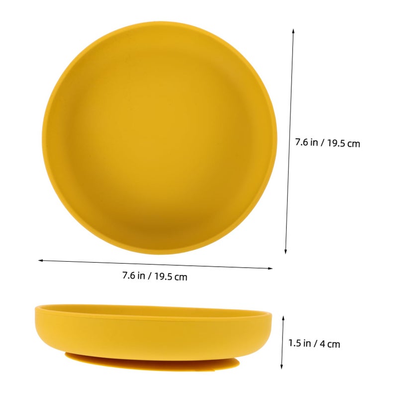Spillproof Silicone Scoop Dish Self Feeding Adaptive Plate For Elderly And Disabled Non Tipping Design Yellow - Image 5