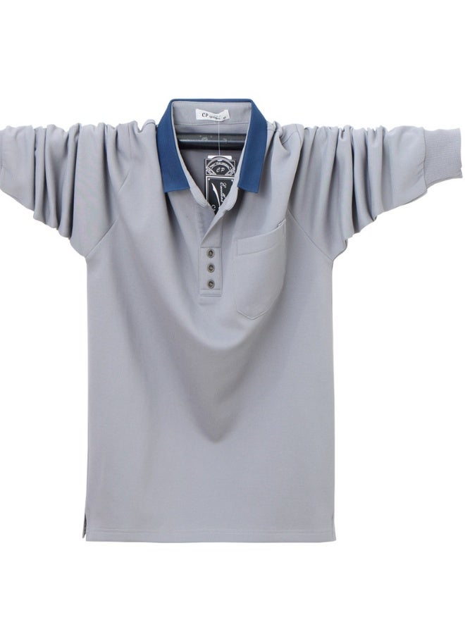 Autumn Men's Polo Shirt Long Sleeve Business Work Shirts Male Pocket Soild Color Casual  Clothing Men Tops - Image 1