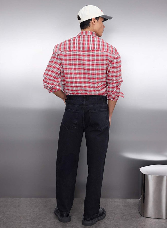 trendyol Black Baggy Fit Jeans Wide Denim Trousers TMNAW24JE00027 - Image 4