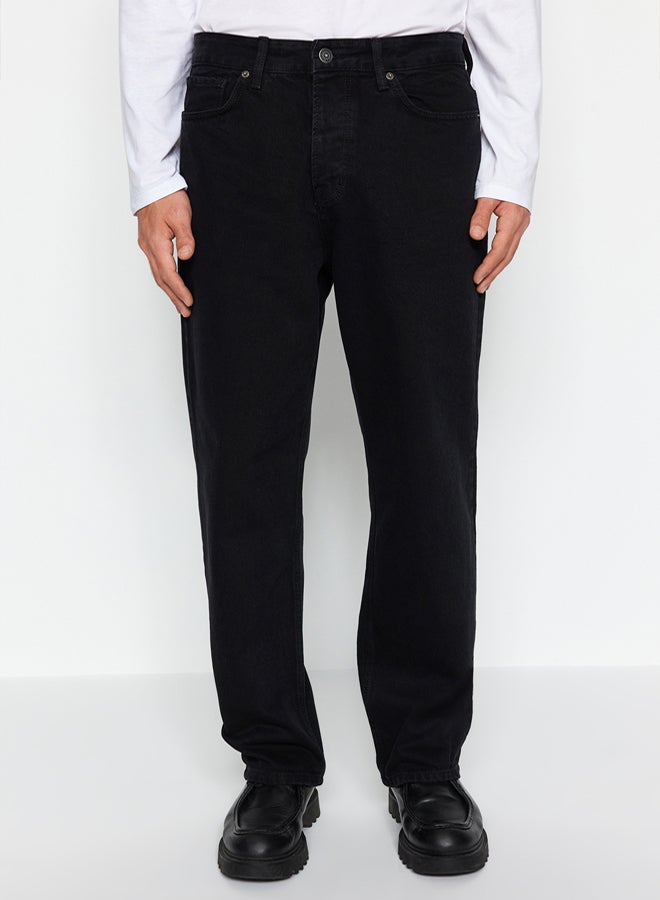 trendyol Black Baggy Fit Jeans Wide Denim Trousers TMNAW24JE00027 - Image 5