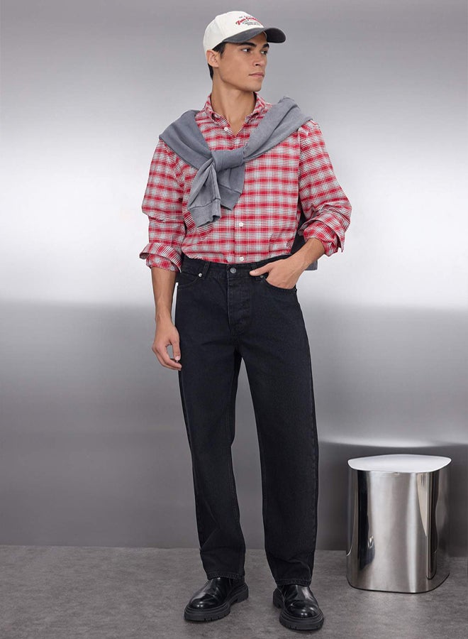 trendyol Black Baggy Fit Jeans Wide Denim Trousers TMNAW24JE00027 - Image 1