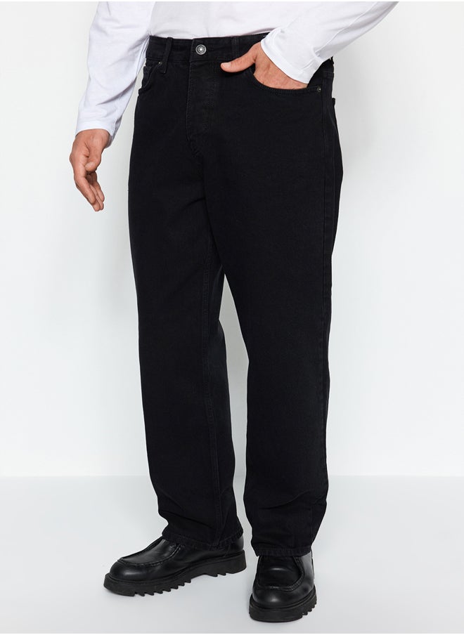 trendyol Black Baggy Fit Jeans Wide Denim Trousers TMNAW24JE00027  - Image 1