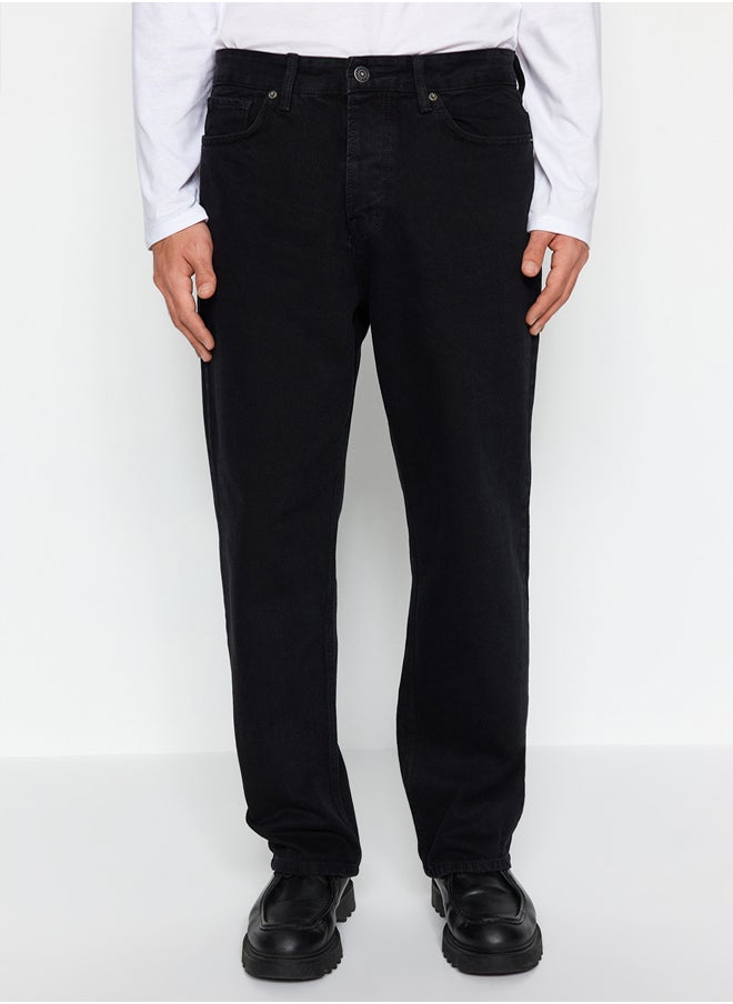 trendyol Black Baggy Fit Jeans Wide Denim Trousers TMNAW24JE00027  - Image 2