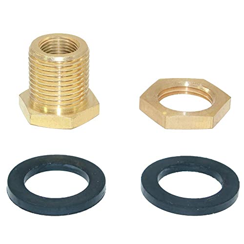 Joywayus 1/4" NPT Female 1/2" Male Brass Bulkhead Fitting Bulk Head Pipe Fitting Bulkhead Tank Fitting Coupler - Image 3