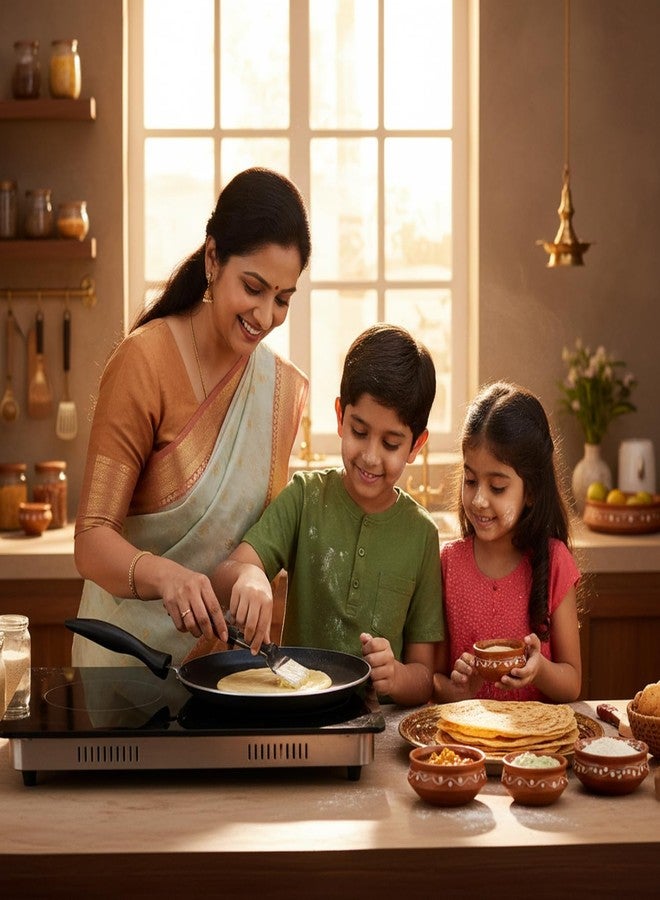 ANJALI Induction Dosa Tawa 300 mm | PTFE Nonstick Coating | Hammertone Finish - Image 4