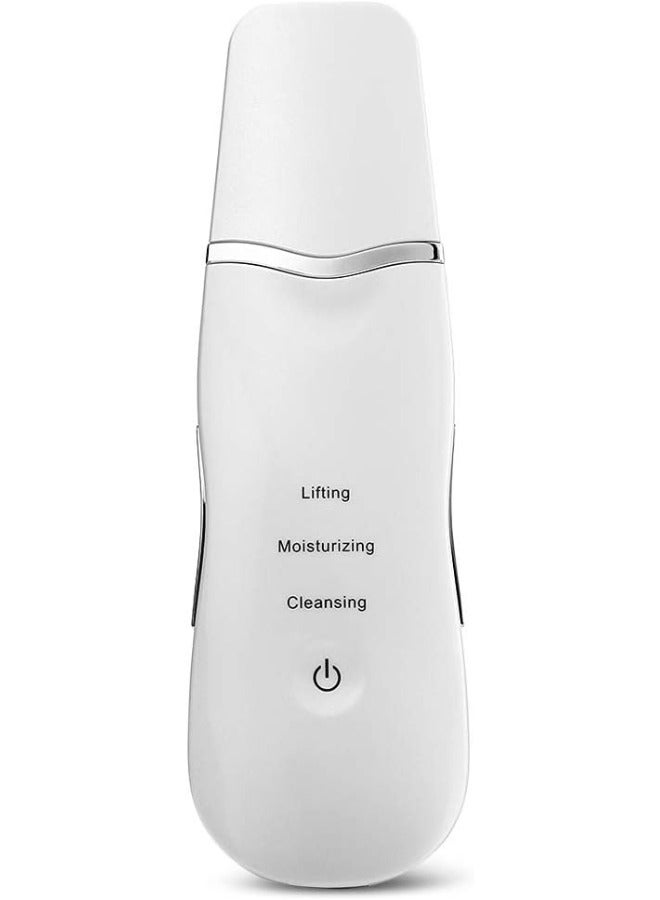 Portable Blackhead Removal Ultrasonic Facial Cleaner Rechargeable Face Skin Scrubber Cleaning Skin Peeling Extractor - White - Image 3