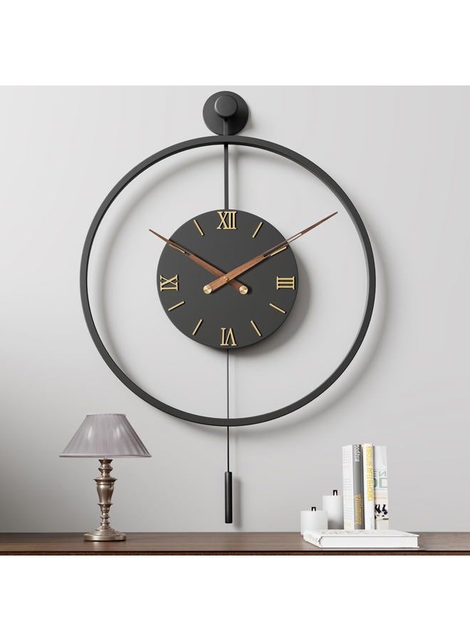 Pytha Sight 20 Inch Pendulum Wall Clock Large Metal Roman Wall Clocks for Living Room Decor - Image 1