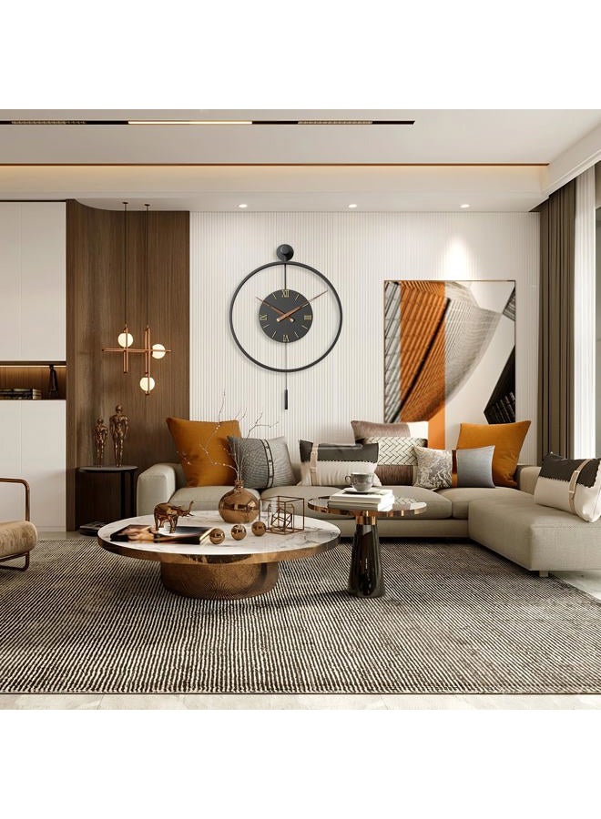 Pytha Sight 20 Inch Pendulum Wall Clock Large Metal Roman Wall Clocks for Living Room Decor - Image 4