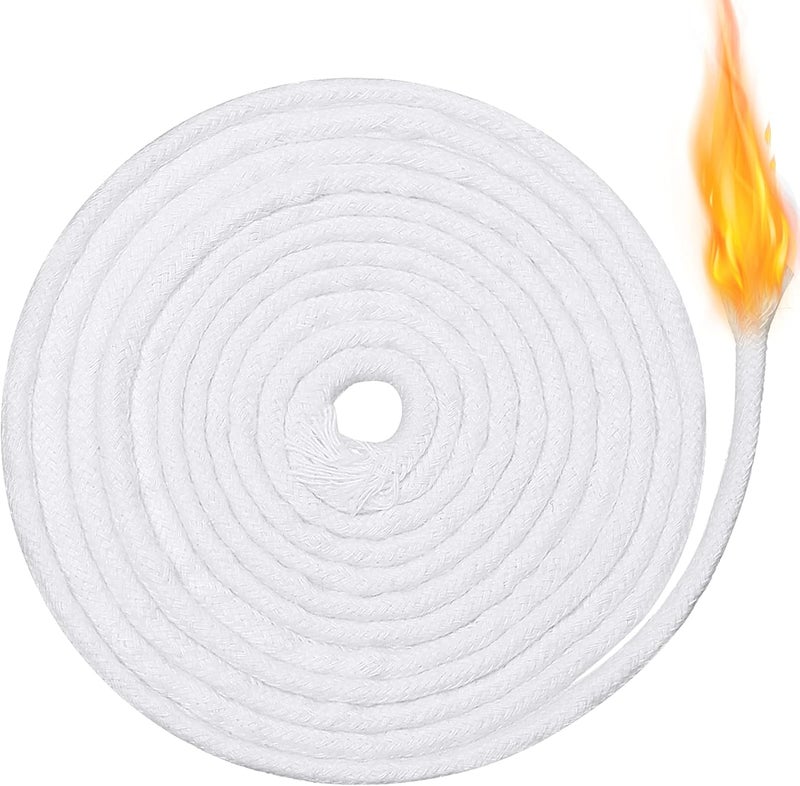 BBTO 6.56 Feet Cotton Replacement Wick Braided Cotton Wick Round Oil Lamp Wick Candle Wick for Oil Lamps and Candles, DIY Handmade Candle Making Supplies (4 mm/ 0.16 inch) - Image 1