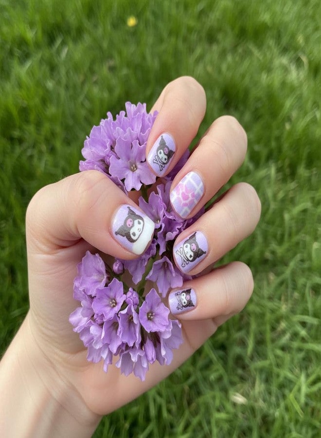 زيبويو مجموعة أظافر لاصقة من زيبويو®، 4 قطع، للبنات من 6 إلى 12 سنة، مجموعة أظافر صناعية برسومات كرتونية لطيفة مع غراء جيلي، مجموعة فن تزيين الأظافر الصناعية القصيرة للأطفال، أظافر صناعية قابلة لإعادة الاستخدام وآمنة لعمل مانيكير سهل في المنزل - Image 5