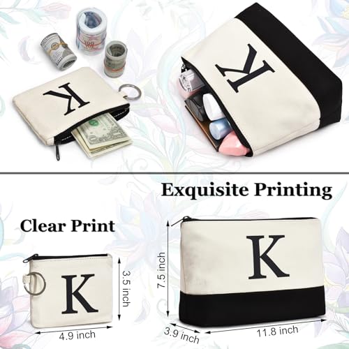 GASSDA Initial Canvas Tote Bag, Birthday Gifts For Women, Monogram Personalized Gifts For Women Mom Teachers Bridesmaids (K 3PCS) - Image 4