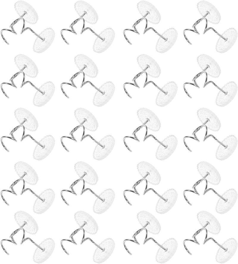 jojofuny 50pcs Stainless Steel Spiral Twist Pins for Indoor Sofa Nails and Bedskirts Holder with Heads, Decorative Upholstery Push Pins for Furniture Covers and Slipcovers - Image 1