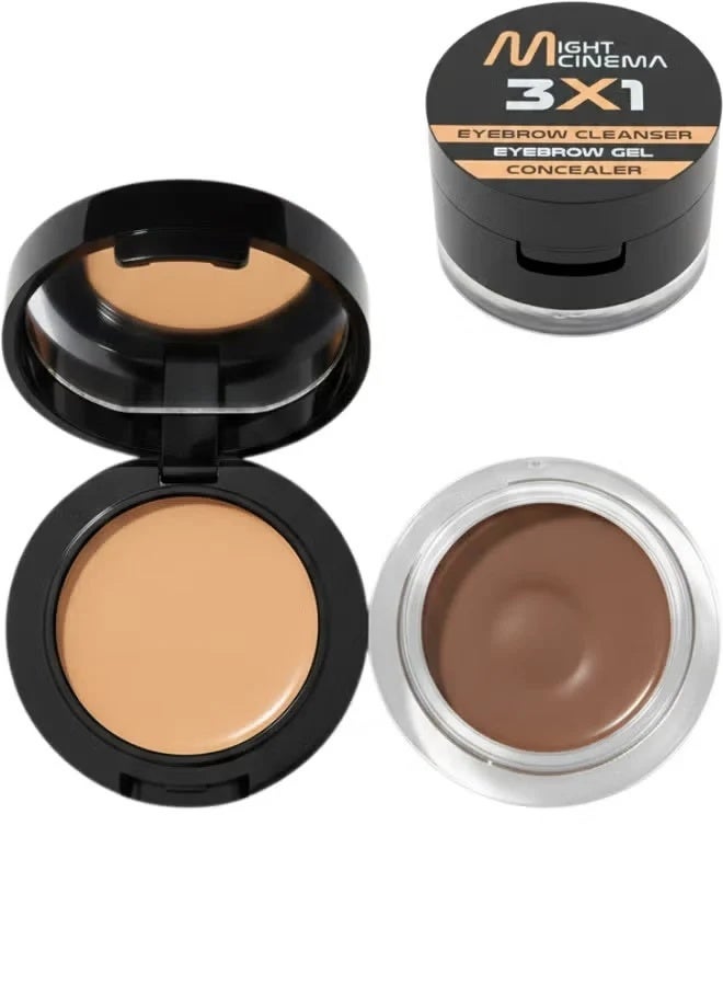 Might Cinema 3 In 1 Professional Eyebrow Styling Kit with Brow Gel & Concealer- Shade 102 - Image 1