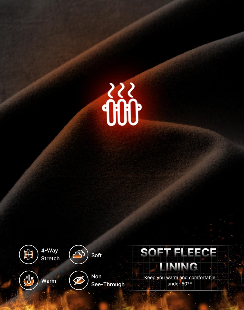 Soothfeel Fleece Lined Pants Women 29"/31"/33" High Waisted Wide Leg Sweatpants with Pocket Winter Warm Work Yoga Dress Pants Black Petite - Image 3