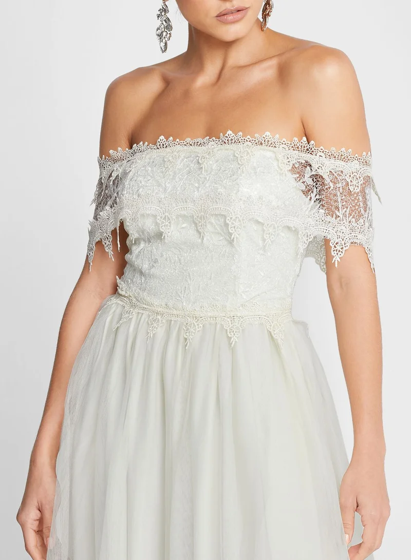 Namshi x Farah Hassan Bardot Lace Dress