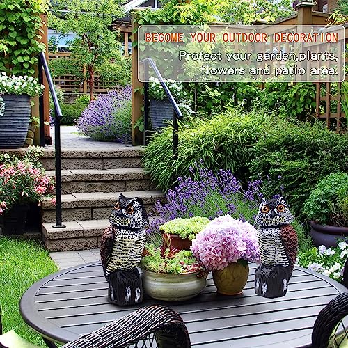 Hedoc 2 Pack Fake Owl Decoys to Scare Birds Away(15 inch), Rotating Head Sculptures, Nature Enemy Scarecrow Plastic Statues, Pest Repellent,Pigeon Deterrent Outdoor Yard, Garden Protectors - Image 4