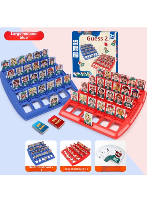 Children's Desktop Gaming Guess Who Am I Logic Reasoning Educational Parent-Child Interactive Toy Paper Card Game-Color:Big Guess Who I Am + Punishment Plate Color Box)