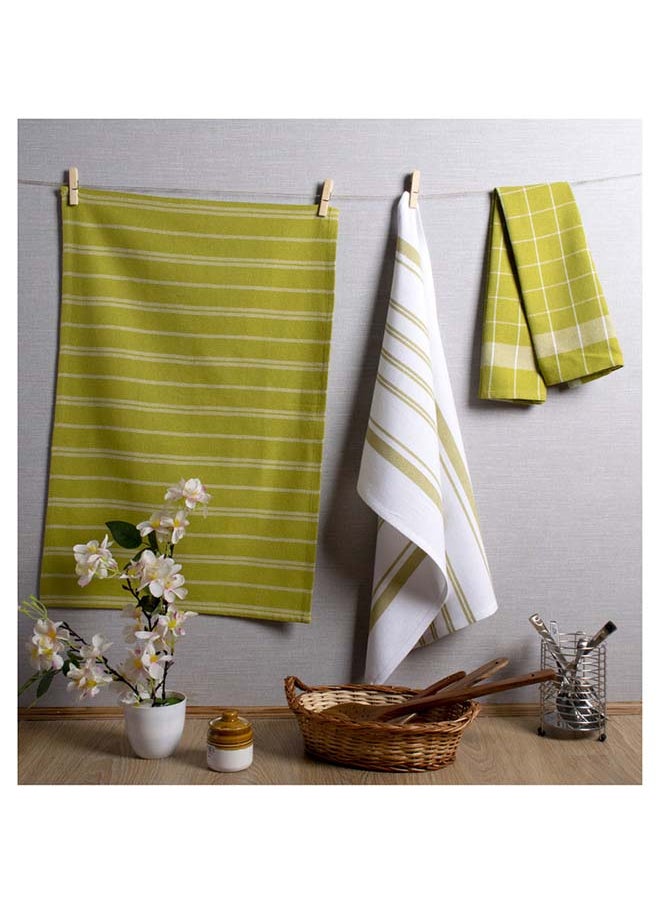 White Rose - 3-Piece Multi Purpose Fabric Highly Absorbent Quick Dry Kitchen For Every Day Cleaning Towel Set 45x70 cm - Image 1