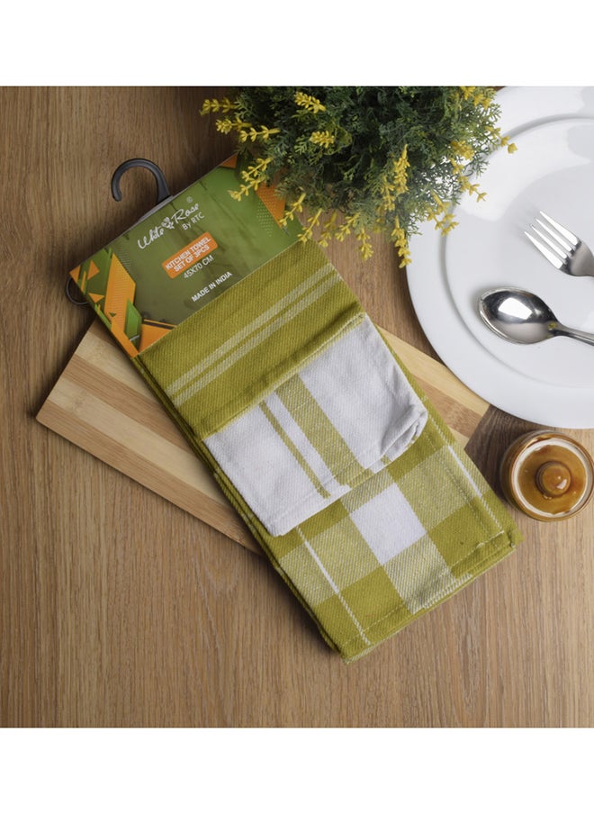 White Rose - 3-Piece Multi Purpose Fabric Highly Absorbent Quick Dry Kitchen For Every Day Cleaning Towel Set 45x70 cm - Image 1