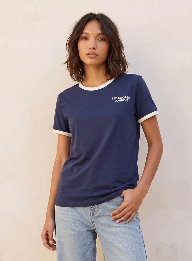 Lee Cooper Relaxed Fit Cotton T-shirt with Logo Print
