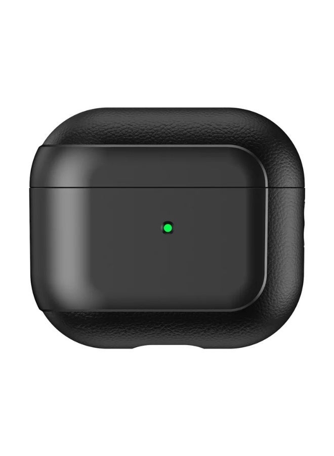 حافظة جلدية رفيعة لسماعات Airpods Pro 2 مع إغلاق آمن وسلسلة (أسود) - Image 2