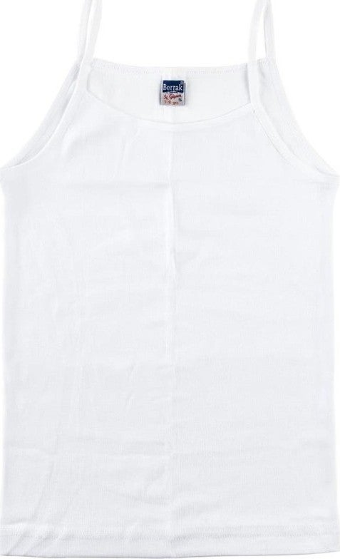 Berrak 2520 Girl's Undershirt with Rope Strap Ribbon 6 Pack 