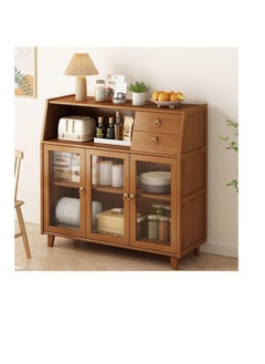 Kitchen Sideboard Buffet Cabinet Multifunction Storage Cabinet with Drawers and Clear Doors Suitable for Kitchen Dining Room Living Room Entryway Hallway Home Tea Cabinet