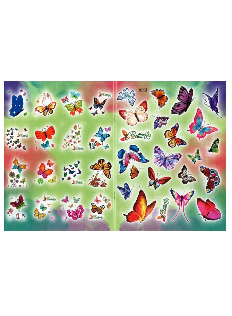 SBC كتاب تلوين بحجم A4 مع ملصقات بتصميم فراشة - Image 3