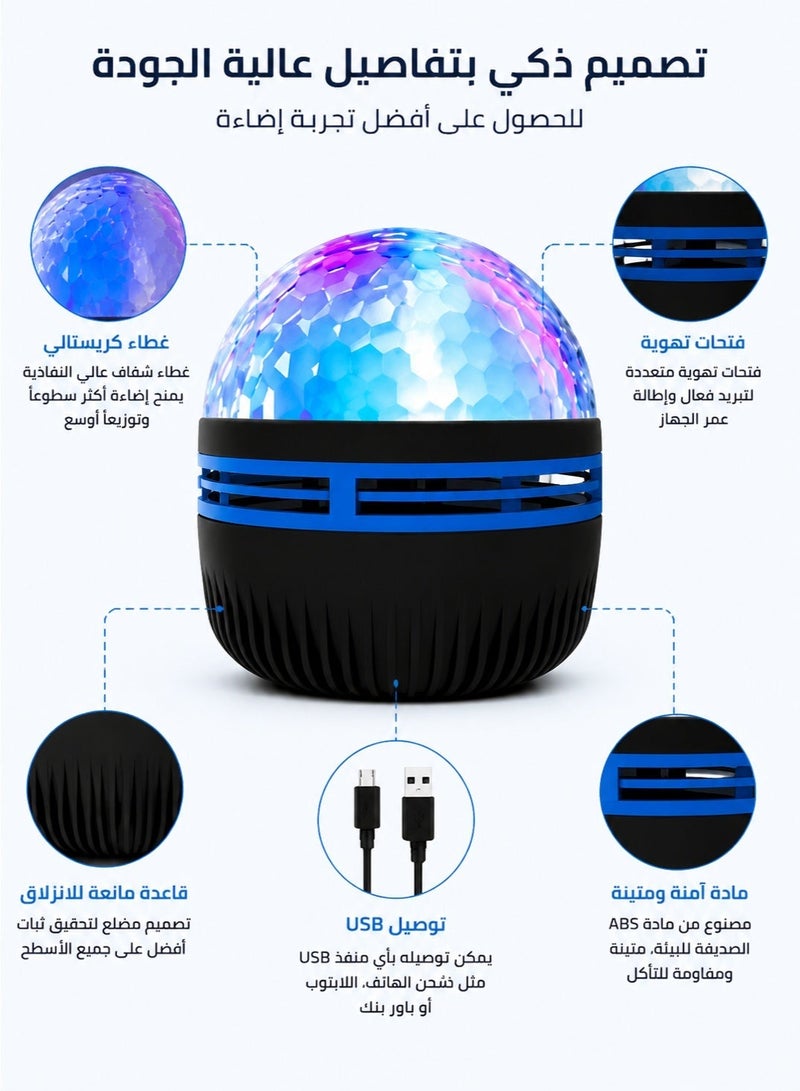 أهاكاك مصباح عرض تموجات الماء وتأثير أمواج المحيط، إضاءة مزاج LED مع جهاز تحكم عن بعد، مصباح ليلي USB لغرفة النوم، يساعد على النوم والاسترخاء، ديكور منزلي وهدية مثالية - Image 4