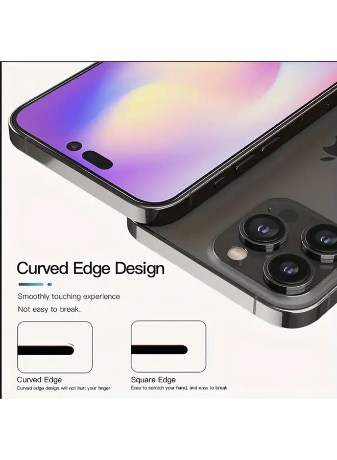 واقي شاشة من الزجاج المقسّى بتصميم تغطية كاملة 6 في 1 لأجهزة iPhone 14 Pro و13 Pro Max و14 Plus. - Image 5