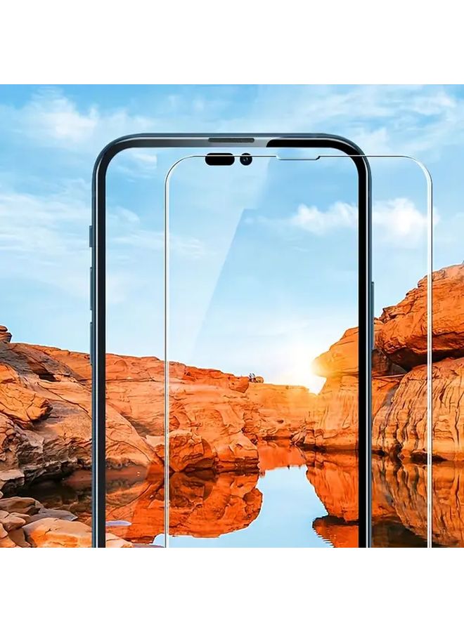 واقي شاشة من الزجاج المقسّى بتصميم تغطية كاملة 6 في 1 لأجهزة iPhone 14 Pro و13 Pro Max و14 Plus. - Image 3