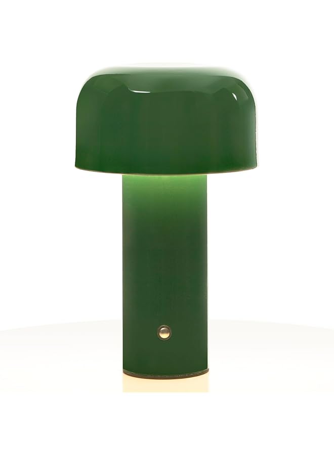 إيروريكس مصباح طاولة عصري على شكل فطر قابل لإعادة الشحن يعمل باللمس مع إضاءة ليلية LED قابلة لإعادة الشحن مع 3 مستويات سطوع مصباح بجانب السرير للاستخدام الداخلي والخارجي للمطاعم والمقاهي باللون الأخضر الداكن Hj Js001 - Image 1