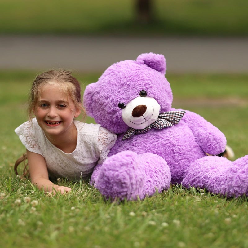 MorisMos Large Teddy Bear 39inch Giant Teddy Bear Stuffed Animals Plush Soft Big Bears for Girls Girlfriend Purple - Image 3