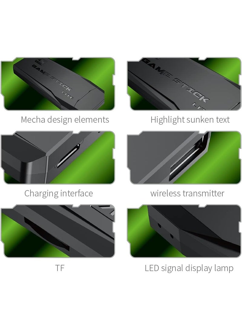 2.4G Wireless Mini Game Stick with Dual Gamepad Controllers – Plug & Play Retro Video Game Console Built-in 10,000+ Classic Games, HDMI Output TV Stick for Family/Party Gaming, Support 4K HD Display - Image 2