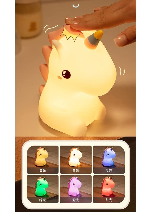 MCHERRY Unicorn Night Light for Girls Bedroom, Unicorns Gifts for Girls, Cute Night Lights for Kids Room, Squishy Silicone Nursery Lamp, LED Color Changing USB Rechargeable Baby Toddler Decor - Image 5