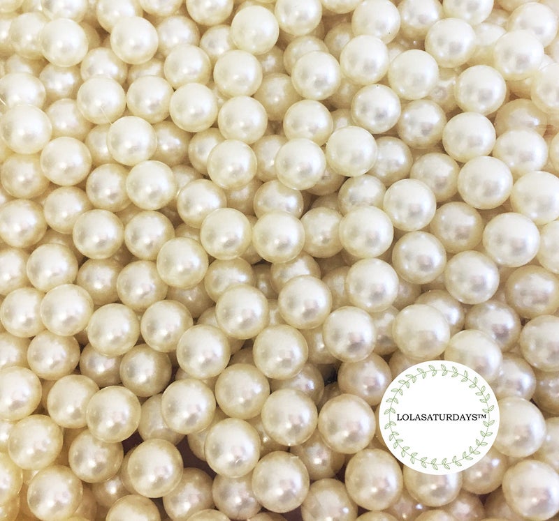 LolaSaturdays Pearls 1700 pcs Loose Beads no Hole Bulk vase Filler Pearls for centerpieces Jewelry or Wedding Decorations 8mm Ivory