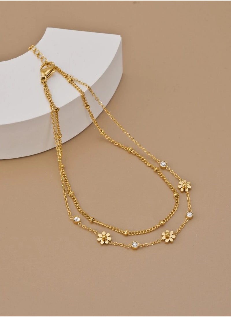 JewelryPalace Stainless Steel 18k Gold Plated Anklet  - Image 2