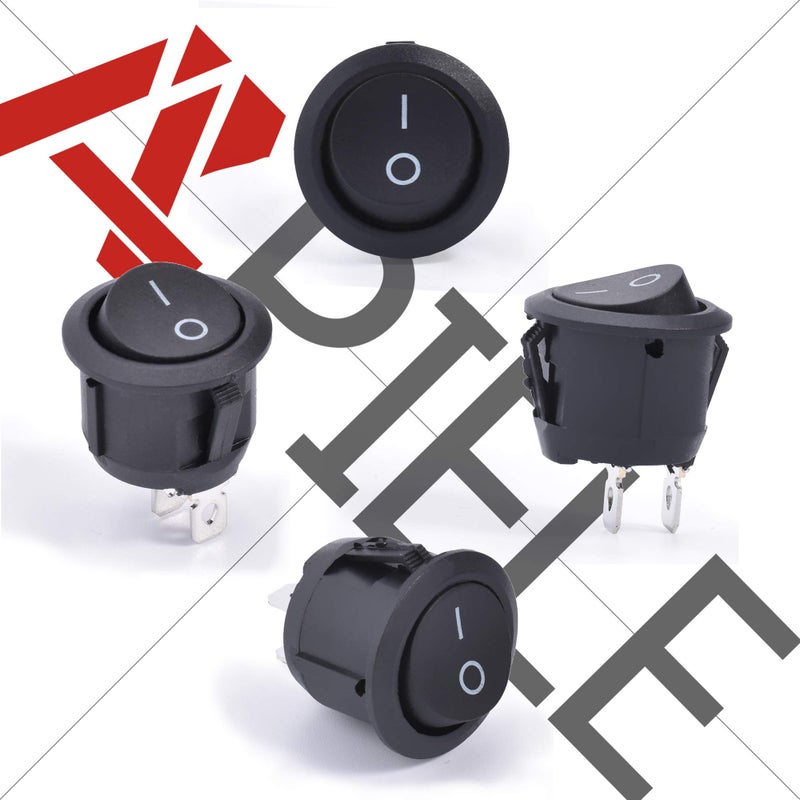 APIELE 10Pcs Rocker Switch ON Off KCD1 Mini Round Toggle Switch SPST 2Pin Snap-in Design Car Boat Automotive with Wires Pre-Wired AC 6A/250V 10A/125V 12VDC - Image 3