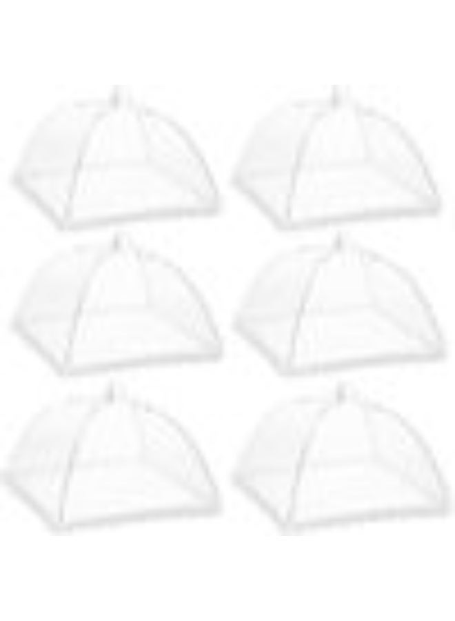 6 Pcs Mesh Food Covers, Mesh Pop Up Food Cover, Reusable and Collapsible, Keep out Flies Mosquitoes, Keep Food Clean and Hygienic, Suitable for Outdoor and Home Use, 17 Inch - Image 1