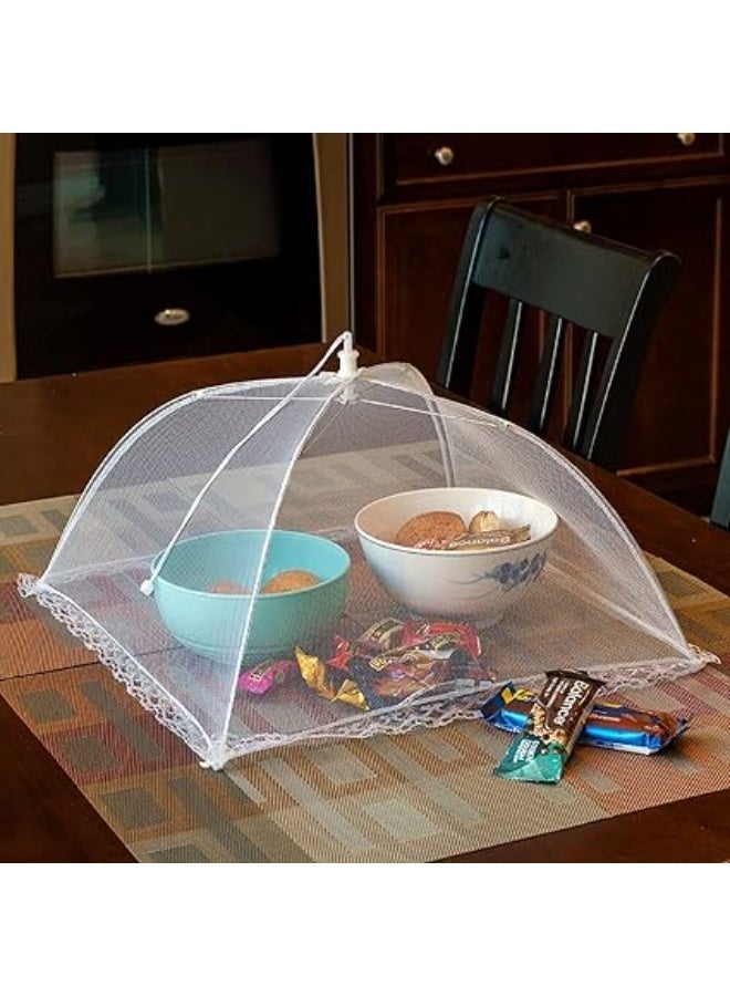 6 Pcs Mesh Food Covers, Mesh Pop Up Food Cover, Reusable and Collapsible, Keep out Flies Mosquitoes, Keep Food Clean and Hygienic, Suitable for Outdoor and Home Use, 17 Inch - Image 4