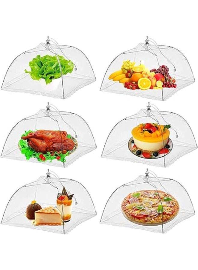 6 Pcs Mesh Food Covers, Mesh Pop Up Food Cover, Reusable and Collapsible, Keep out Flies Mosquitoes, Keep Food Clean and Hygienic, Suitable for Outdoor and Home Use, 17 Inch - Image 2