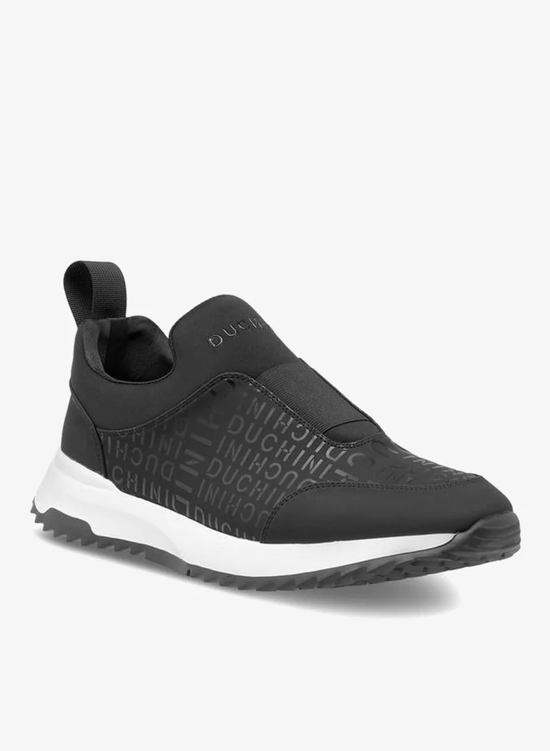 DUCHINI Men Monogram Print Slip-On Sneakers