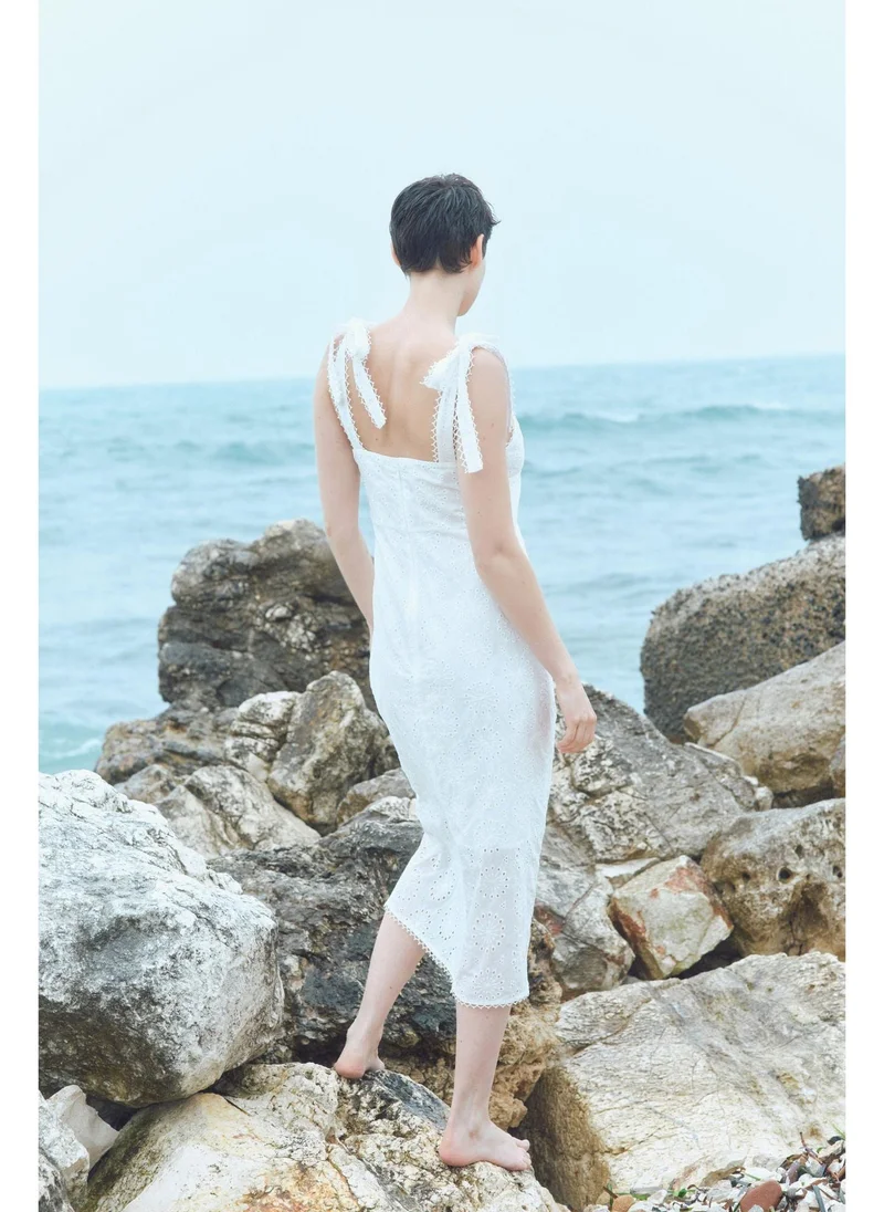 H&M Broderie anglaise tie-strap dress