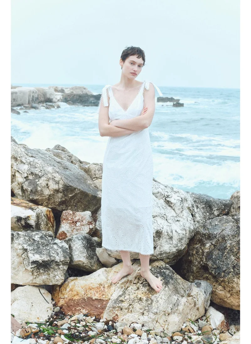 H&M Broderie anglaise tie-strap dress