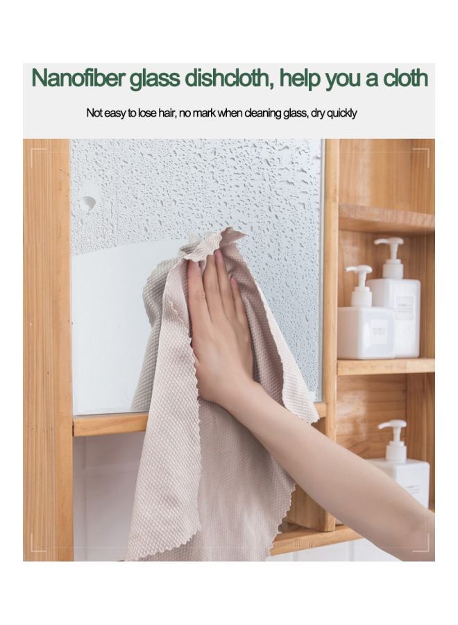 نيبمينينت طقم أقمشة ذات وجهين من النانوفايبر لتنظيف الزجاج، 3 قطع أزرق/رمادي/بيج 30x40سنتيمتر - Image 5